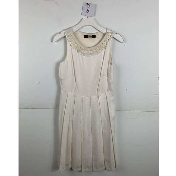 Eva Franco Dresses & Skirts - Anthropologie Eva Franco Cream Sleeveless Elegant Mini Dress